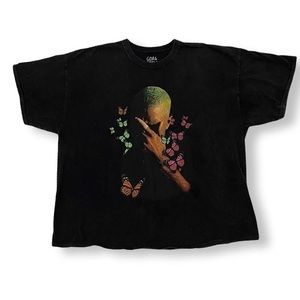 Frank Ocean Butterfly Black Faded Graphic Tshirt